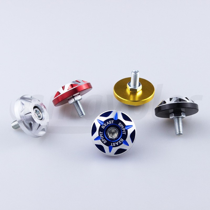 Amavoler License Plate Bolts, 4 pcs Universal M6 CNC Carved