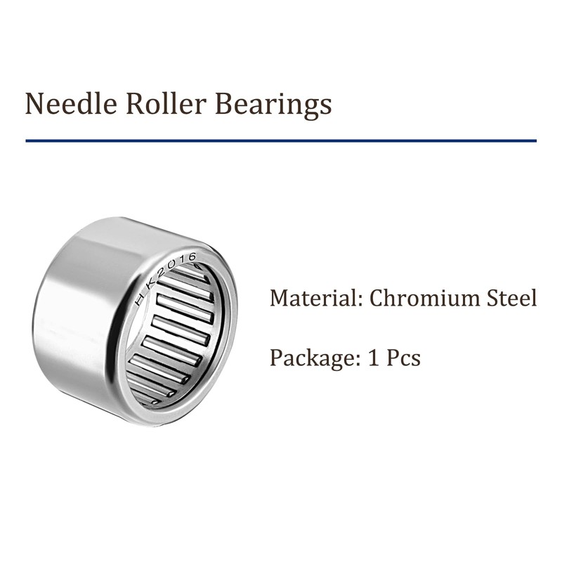 Kozelo 1pcs HK2016 Needle Roller Bearings - [20mm Bore Dia
