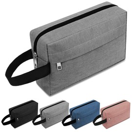 ALIIP Toiletry Bag for Men,Shaving Bag for Toiletries Accessories,Hidden Zipper Toiletry Bag Water-Resistant Spacious Lightweight Travel Wash Bag for Men and Women (Grey)