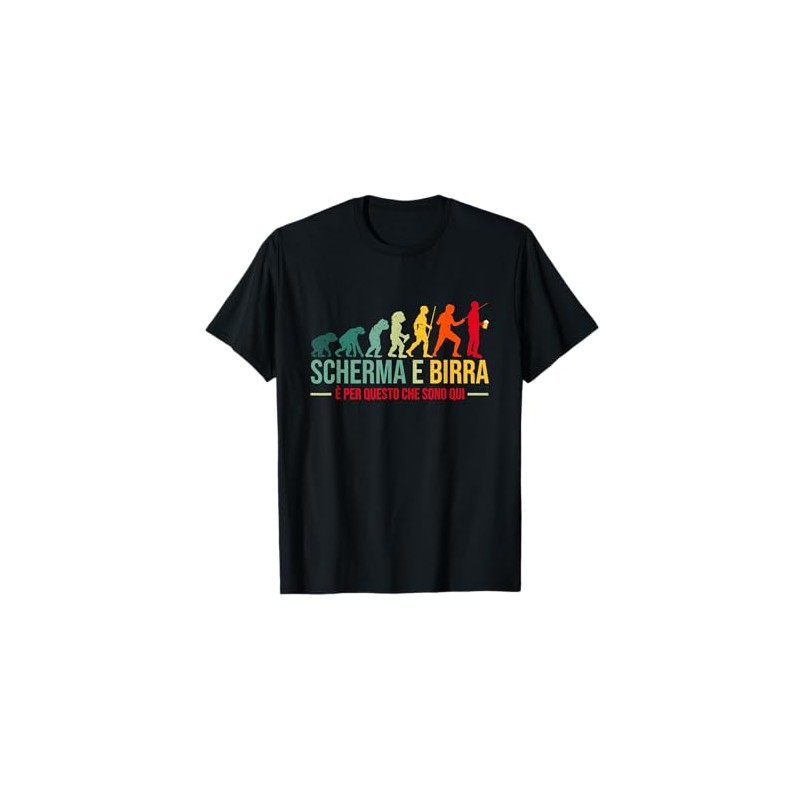 Uomo Scherma E Birra Divertente Scherma Regalo Evolution Maglietta
