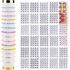 Jollin 2100pcs Letter Beads Charms Bracelet Necklace Earring Jewellery Making Kit Accessories for Key Chain Art Craft Birthday Gifts 4 x 7 mm