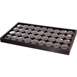 FindingKing 36 Black Foam Gem Jars Travel Case Display Tray Insert