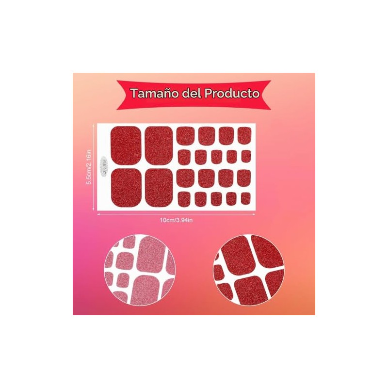 22Tip Pegatinas Brillantes para Uñas de los Pies
