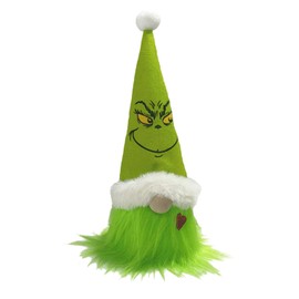 HAICN Grinch Doll Christmas Cute Plush Ornaments Unique Funny Grinch Doll Hair Dwarf Figurine Eve Party Gnome Ornaments for Child Home Holiday (Green)