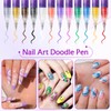12 Color 0.5mm Nail Art Pens Set, Quick Dry for