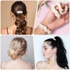 Pearl Hair Tie,8 Pcs White Elastic HairScrunchies for Women Thick