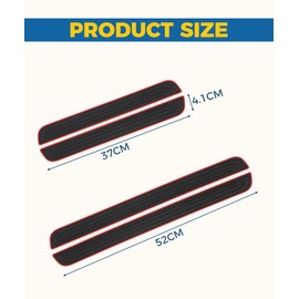 Flaconi 4PCS Car Door Sill Protectors, Anti-Scratch Rubber Edge Guards, Waterproof Threshold Strips (Red/Black)