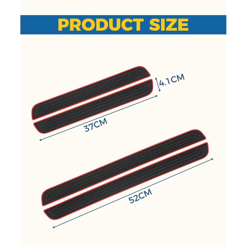 Flaconi 4PCS Car Door Sill Protectors, Anti-Scratch Rubber Edge Guards,