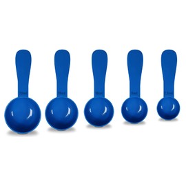 5pc Assorted Kit, RE-GEN Reusable Short Handle Measuring Scoops Dosing Spoons Set 2.5ml, 5ml, 10ml, 15ml, 20ml | Ideal for Liquids, Powders, Granules, Home, Kitchen, Catering, Healthcare, Fitness