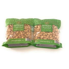 Pistachios, Roasted with Sea Salt, Two Bags, Each 16 OZ (Total 32 Ounces), Shelled