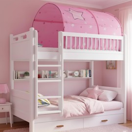 Alvantor® Starlight Bed Canopy Dream Kids Play Tents Playhouse Privacy Space Twin Sleeping Indoor Stars Boys Girls Toddlers Pop Up Portable Frame Curtains Pink, Patent Pending