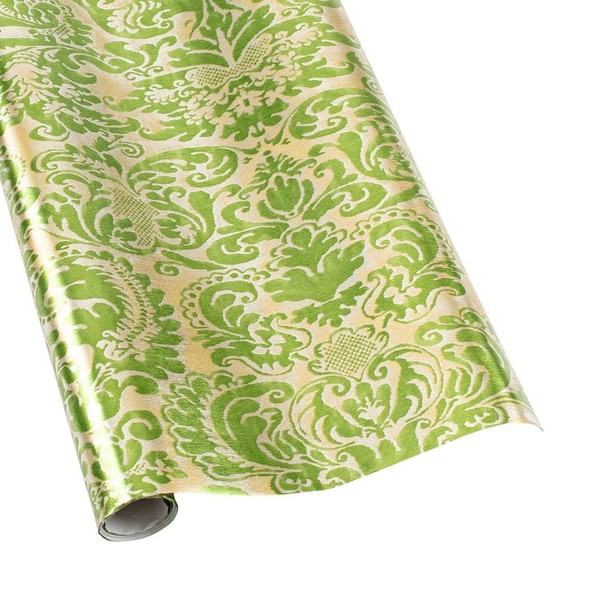 Caspari Palazzo Foil Metallic Gift Wrapping Paper in Green &