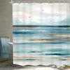 KOMLLEX Abstract Beach Shower Curtain for Bathroom Decor Teal Oil