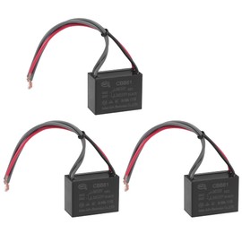 uxcell Ceiling Fan Capacitor CBB61 1.5/2.5uF 250V AC 4 Wires Metallized Polypropylene Film Capacitor 38x28x18mm for Electric Fan Pump Motor Generator 3Pcs