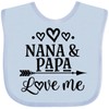 inktastic Nana Papa Love Me Grandchild Baby Bib Light Blue