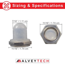 AlveyTech 7/16" Waterproof Rubber Boot - Replacement Cover for Push-Button Reset Circuit Breakers, Power Surge Protector Covers, Marine, Generator, Go-Kart, Scooter Parts, Car, Truck, 5-Pack