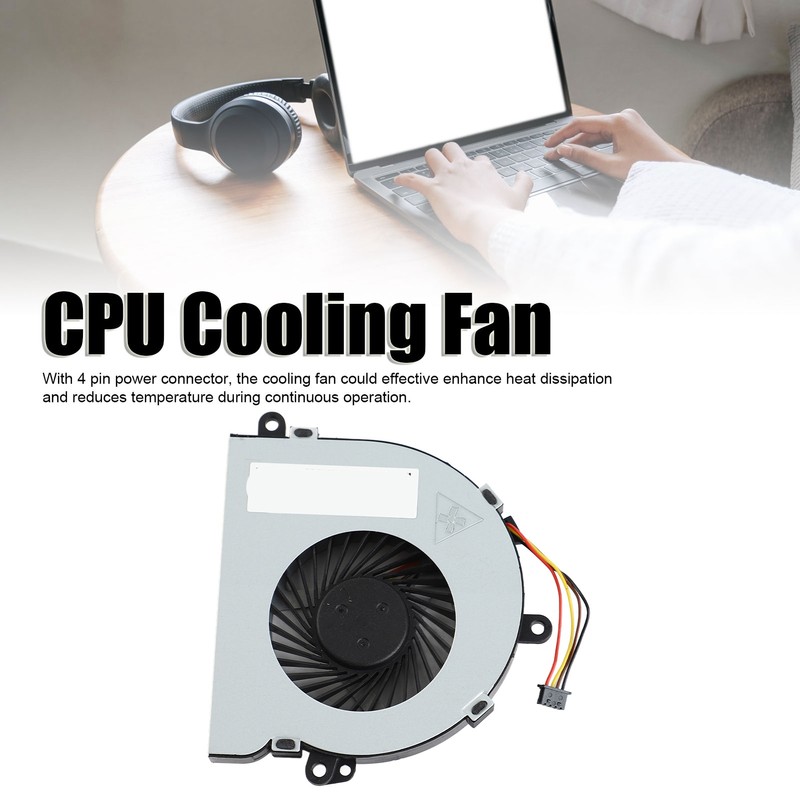 CPU Cooling Fan 4 Pin Efficient Quiet Laptop CPU Air