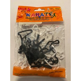 CuteBands NEW NIP Karate shaped Black White 12 Rubber Bands Bracelets