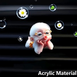 Cartoon Cute Monkey 2D Acrylic Car Air Vent Clip Freshener - Adorable Solid Fragrance for Car AC Vents, Long-Lasting Scent, Fun Animal-Themed Car Decor for Kids & Adults