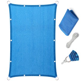 Eden's Decor Straight Flat Edge Sun Shade Sail with Grommets, Pergola Shade Cover Outdoo Sun Shade, Patio Shade, Deck Shade(Blue, 5' X 7')