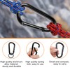 YPYMOD 5 Pairs of Aluminium Carabiner Hooks, D-Clip in Black,