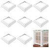 Aemygo 8 Pcs Vinyl Post Skirt, 4 Inch Split Style Post Base Cover White Post Sleeves Column Wraps for Porch, Fence, Stairs, Rails