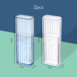 HUAZEXINX Portable Cotton Bud Holder & Toothpick Holder – 2 Pcs Travel Swab Organizer, Dustproof Cosmetic Case, Compact Multipurpose Storage for Toiletries & Personal Care