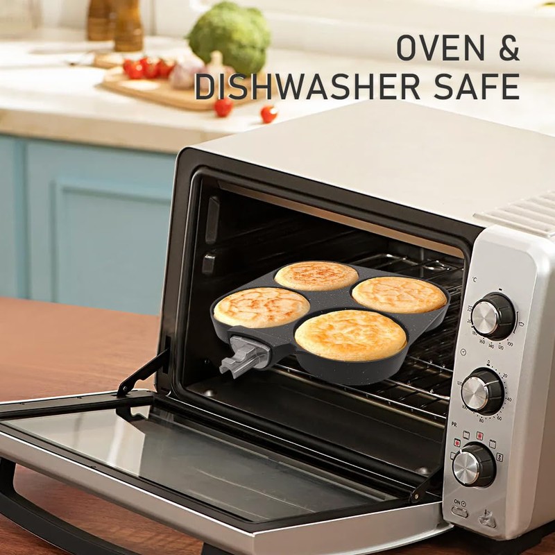 Bobikuke Fried Egg Pan with Removable Handle, Pancake Pan Induction