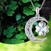Moonstone Four Leaf Clover Necklace In Sterling Silver