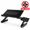 Folding Aluminum Laptop Table with Dual Cooling Fans, Adjustable Notebook