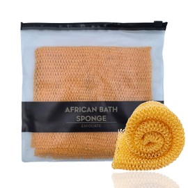XIANZANDER African Net Sponge,African Exfoliating Net,African Exfoliating Sponge,Deep Cleaning Scrubber Back Scrubber,African Net Bathing Sponge for Men and Women(Orange)