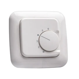 Halmburger Room Thermostat RTR-76rg + Busch Jäger Reflex SI 1-Way Frame 2511-214, Alpine White & Cover, Contact Design, Opener for Underfloor Heating, Actuators 230 V, Currentless Closed (NC)