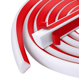 Flexible Quarter Round Trim, 157inch Peel and Stick Trim Molding, Rubber Bendable Bathtub Trim Molding for Floor, Shower, Countertop (157inch, White)