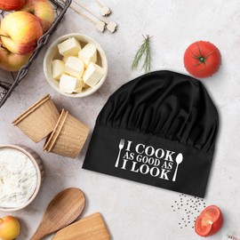 I Cook As Good As I Look,Funny Chef Hat,Adjustable Kitchen Cooking Hat for Men & Women,Chef Gift,Cooking Grilling Baking Home Kitchen Work Cap Black