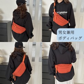 songhe Men's Body Bag, Women's, Lightweight, Unisex, Compact, Crossbody Bag, Canvas, Large Capacity, Lightweight Shoulder Bag, Unisex, Waist Pouch Travel, orange