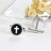 Cross Cufflinks for Men Sterling Silver Cuff Links for Men
