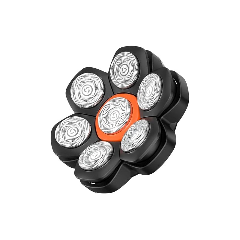 MAXGROOM IPX6 Waterproof Head Shaver Replacement,7D Removable Magnetic Flexible Floating