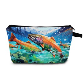 MoCaliduccious Fish Makeup Bag for Women Travel Cosmetic Organizer Bag Teacher Appreciation Gifts Small Zipper Toiletry Bag