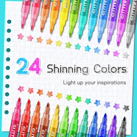 Marcadores Con Purpurina 24 Colores Para Manualidades Y Arte