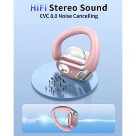 Wireless Earbuds, Bluetooth 5.4 Headphones Sport, Deep Bass Stereo Running Earphones Wireless Bluetooth, Noise Cancelling Mic, 50H Playtime, IP7 Waterproof Ear buds for Sport/Gym, Dual LED Display