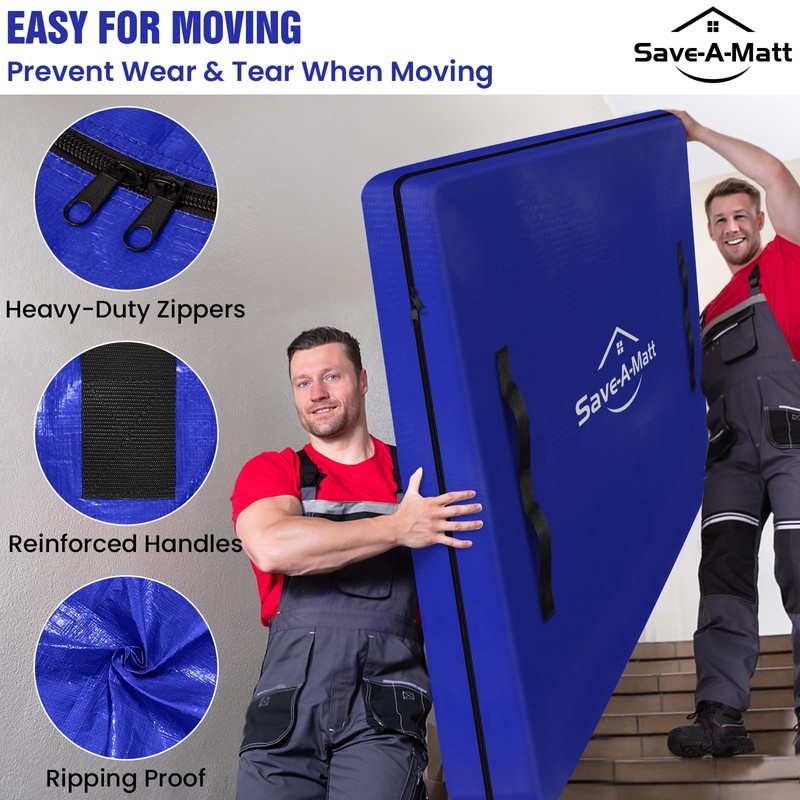 SaveAMatt Mattress Bags for Moving - Extra Thick & Durable