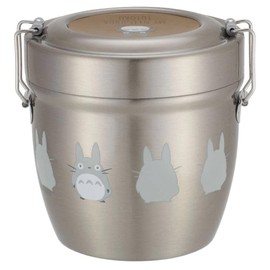 Skater STLBD6AG-A Antibacterial Insulated Lunch Box, Rice Bowl Shape, Stainless Steel, My Neighbor Totoro, Silhouette, Ghibli, 19.7 fl oz (550 ml)