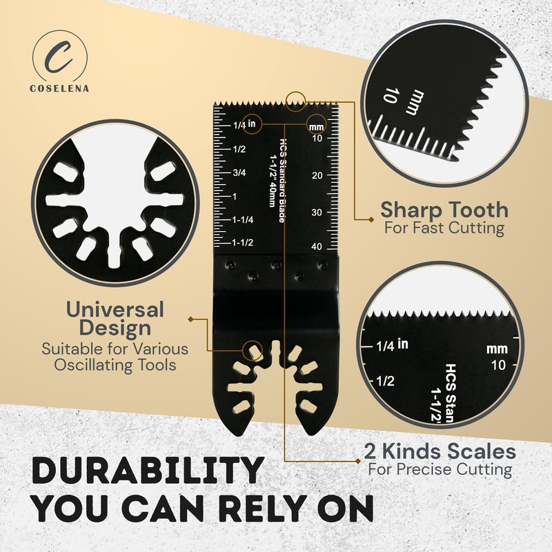 Coselena 22-Piece Multi Tool Blades Set – Heavy-Duty Oscillating Saw
