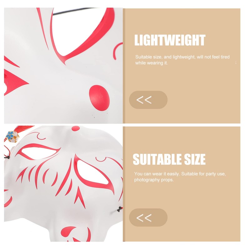 Alipis Mask Janpanese Style Cat Mask Cosplay Half Mask Kitsune