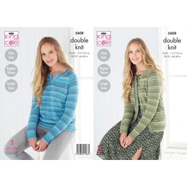 Ladies Knitting Pattern Cardigan and Jumper in Island Beaches DK 5608