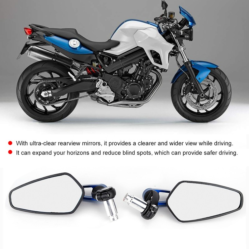 2pcs Motorcycle CNC Handle Aluminum Plane Rear View Side Mirror