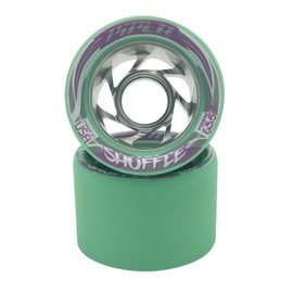 Piper Shuffle Pro Aluminum Hub Roller Skate Wheels, 63.5mm, Green