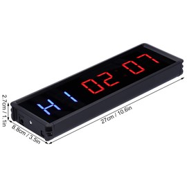Temporizador de Intervalos LED, Reloj Temporizador de Gimnasio de 1,5 Pulgadas, Reloj Digital de Cuenta Regresiva con Control Remoto para Gimnasio en Casa y Oficina
