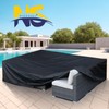 NICESOUL® Patio Furniture Cover, Premium Black and Silver Outdoor Sofa