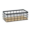 Yuikome 2 Packs Metal Storage Basket with Wooden Base, Decorative